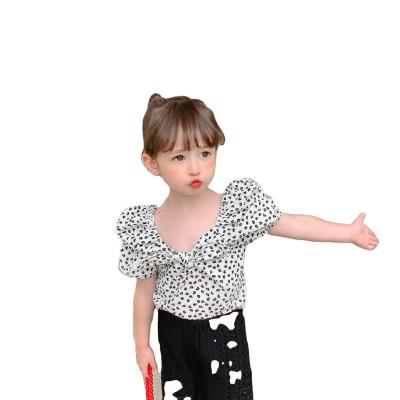 China Breathable Baby Clothes Wholesale Cotton Girls Short Sleeve Shirts Breathable Shirts for sale