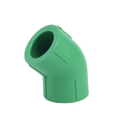 China Hot& Cold water pipe connection PPR 45 degree elbow ppr plumbing material PPR pipe fitting high quality 45 degree elbow for sale