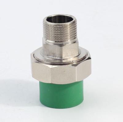 China Hot& High quality plumbing ppr male thread male union cold water pipe connection PPR material fitting union for sale