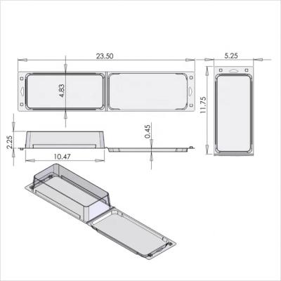 China Recyclable White Blister Container Clamshell For Mouse Food Clamshell Packaging for sale