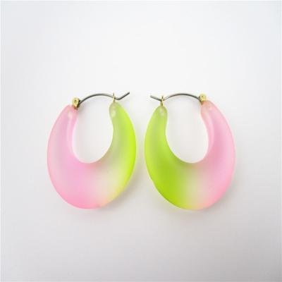 China Trendy Trendy Color Resin Women Earrings Graduated Circles for sale