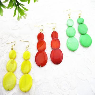 China 2020 FASHIONABLE trendy color of yellow, orange, lime color shell earring for sale