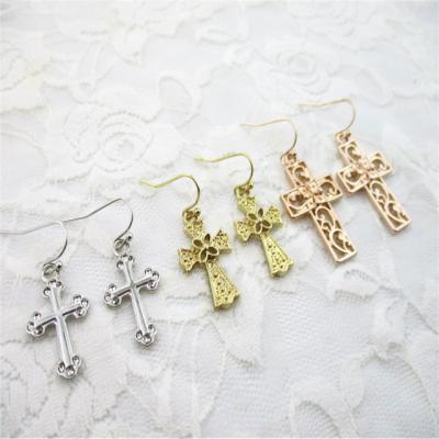 China FASHIONABLE Porcelain Metal Filigree Cross Set Earring for sale