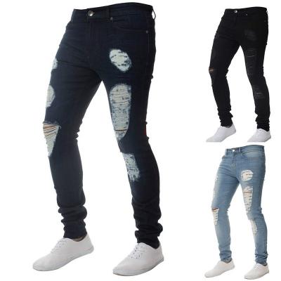 China OEM Custom Men's Clothing Manufacturers OEM Denim Classic Straight Leg Jeans Skinny Denim Pants Ripped Pants Jeans Men for sale