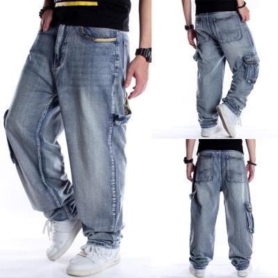 China Wholesale High Quality Breathable High Quality Regular Straight Regular Loose Denim Cargo Pants OEM Vintage Cargo Pants Wide Leg Jeans For Men for sale