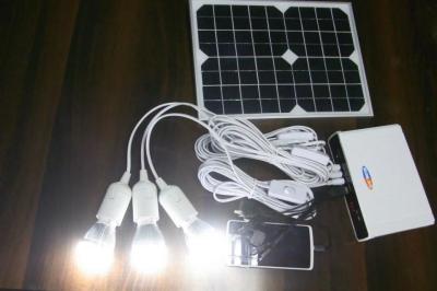 China Newest ! 10W mini solar power system with lithium battery for solar home lighting , cam for sale