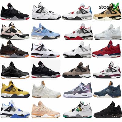 China Newest Breathable Basketball Shoes Women Og High Quality Retro Lightning 4 4s Oreo Aj Sparkle Mens Fashion Sneakers Shoes For Men for sale