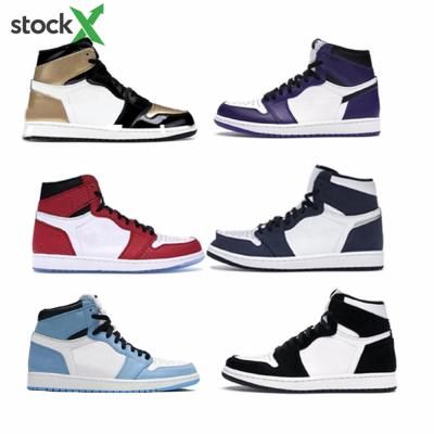 China Fashion Trend In Newest Sneakers Brand X Basketball Men's College Og 1s Retro Patent Breed Dark Mocha Blue High Low Aj Running Shoes 1 Aj for sale