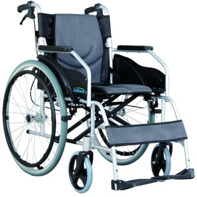 China Manual Backrest Lightweight Folding Aluminum Manual Folding Wheelchair With United Brakes AW09LAJ-A-00 for sale