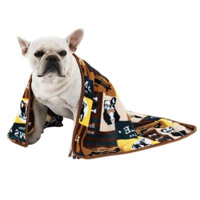 China Wholesale Waterproof Printed Flannel Fleece Dog Blanket Waterproof Pet Blanket For Dogs Cats for sale