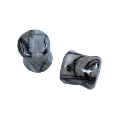 China CLASSIC double horn saddle plug ear tunnel jewelry ear expander piercing piercing stud earrings for sale