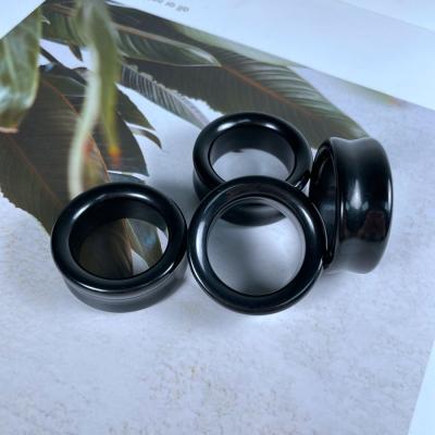 China CLASSIC Ear Flesh Plug Black Onyx Stone Tunnel Plug Ear Expander Ear Supply Grommets Fashion Piercing Jewelry for sale