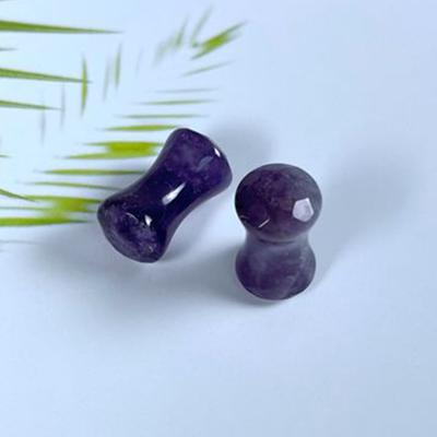 China CLASSIC Amethyst Stone Faceted Stone Ear Plug Ear Stretcher Flesh Tunnel Piercing Body Jewelry for sale