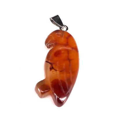 China Casual/Sporty Pure Natural Gemstones Parrot Shaped Crystal Necklace Pendant Natural Stone Pendant Accessories for sale