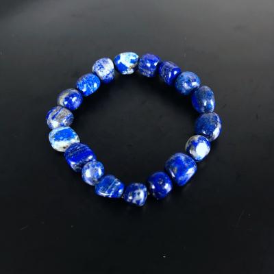 China Contact Us High Quality Natural Stone Irregular Lapis Lazuli Beaded Bracelets For Women Men Shape Energy Bracelet Elastic Jewelry Gift for sale