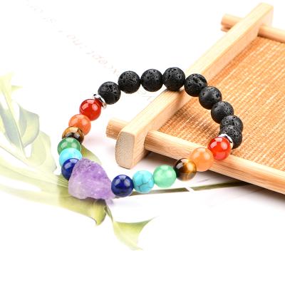 China Relieve Healing Natural Energy Crystal Stones Fit Size Quality Reiki Gemstone Beads Bracelet Bangle For Jewelry Making for sale