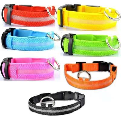 China Custom Hot Selling Adjustable LED Dog Collars Flashing Light Pet Collar USB Rechargeable Dog Collar Pet Supplies for sale