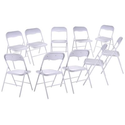 China Foldable Cheap Modern Restaurant Furniture Price White Folding Chair --10 Pcs for sale