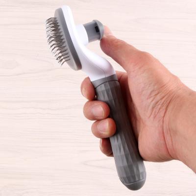 China Pet Grooming Brush Self Cleaning Cat Slicker Brush Remove Dog Hair Stored Pet Automatically for sale