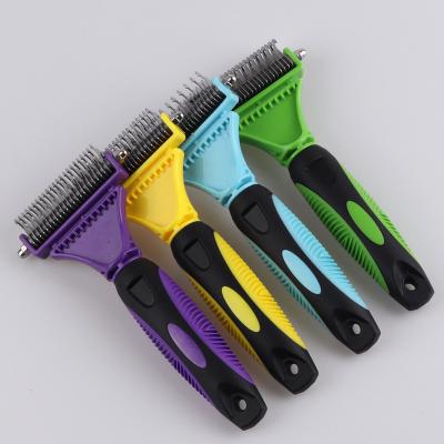 China Dogs Pet Supplies Beauty Double Knot Clean Comb To Hair Rake Comb Waxing Comb Dog Cat And Floating Border Opener for sale