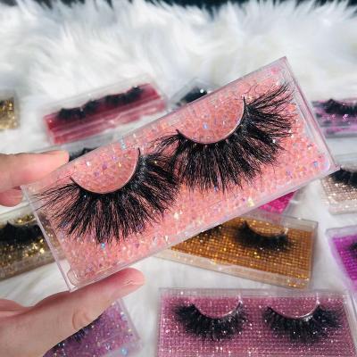 China Thick Bling Glitter Lashes Box Packaging Box 3d Mink Eyelash Boxes Wholesale Customized Seller Empty Rhinestone Lashes Cases for sale