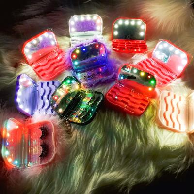 China All F New Product Colorful LED Wick Case With Own Logo Best Quality Eyelash Strip Custom Brand Wicks Suitcase Package Private Label for sale