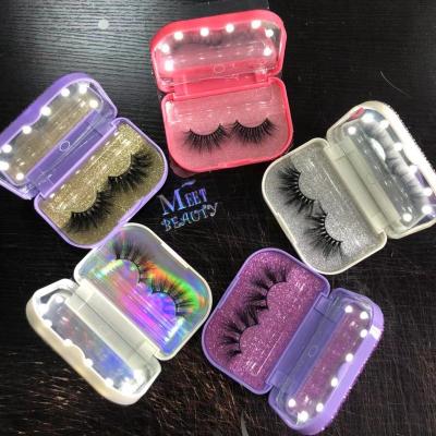 China Thick Real 3d Mink Lashes Strips For Beautiful Black False Cotton Stripe Mink Lashes Vendor Box 5d Lashes Case Lashes for sale