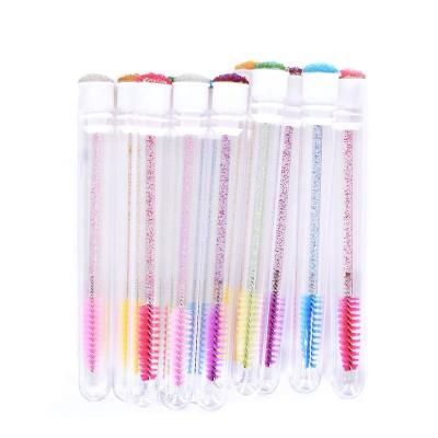 China New design thick eyelash brush with clear tube used for mink eyelash or eyebrow China supplier and cheap eyebrow wholesaler for sale