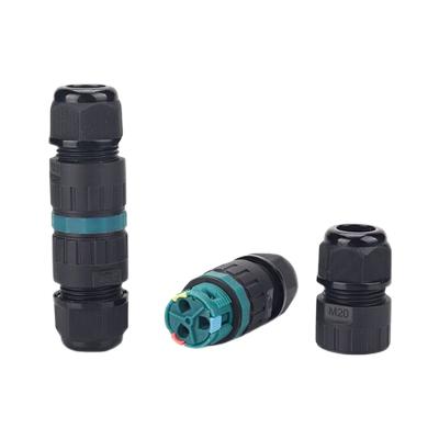 China Outdoor Waterproof Power Connector IP68 3 Pin Screwless Electrical Quick Cable Connector for sale