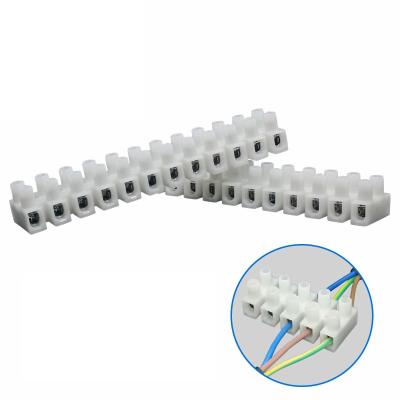 China VDE PA9 Plastic Terminal Strip U H Construction Type Screw Terminal Block Push In Wire Connector 12 Pin for sale