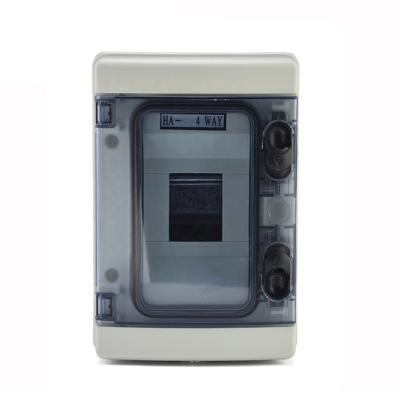 China ABS+PC China IP65 HA 4 Way Outdoor Waterproof Distribution Box Electrical Box For Circuit Breaker for sale