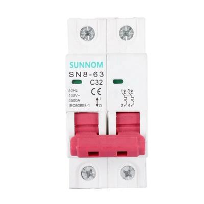 China 400V SN8-63 Din Rail Mount 2P 20A Flame Retardant Plastic Miniature Circuit Breaker - AC Mini Home Circuit Breaker for sale