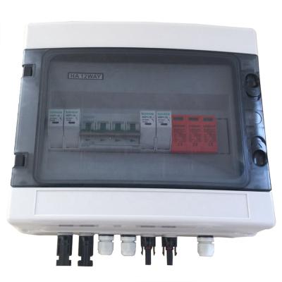 China SNDB-PV2/1 Solar Power System Factory IP65 2 Channel 16A 1000V PV DC String Lightning Protection Cabinet Combiner Junction Box for sale