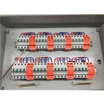 China Solar Power System 8 Strings 8 Input PV DC Combiner Box with Busbar (8PCS 4P 32A 1000V DC MCB, 8PCS 2P 1000V SPD, Cable Gland and BUSBAR) for sale