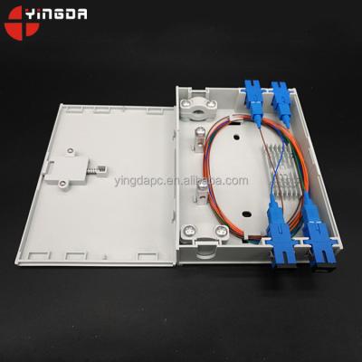 China Wall Mounted FTTH FTTH Access Point 4 Fiber Optic Cable Port Termination Distribution Box for sale