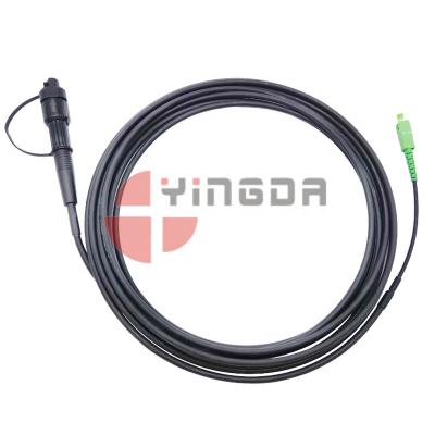 China OUTDOOR Waterproof Mini FTTX/FTTH FTTA SC Connector LSZH Black 5mm 3 Mts Reinforced Fiber Optic Patch Cord for sale