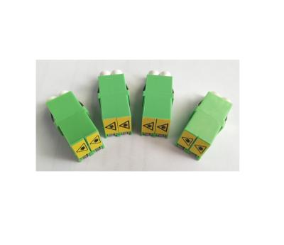 China FTTH Green LC DX APC Flap Adapter Coupler Flangeless for sale