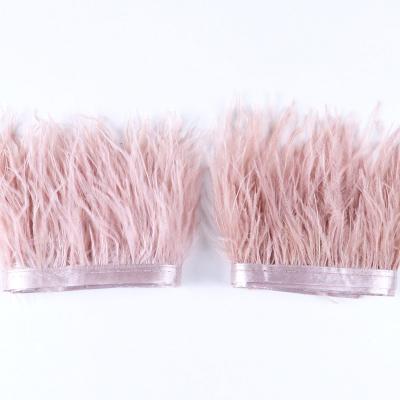 China Bags Colorful Ostrich Feather Trims For Skirt/Dress/Costume Ribbon Feather Trimming DIY Party Craft for sale