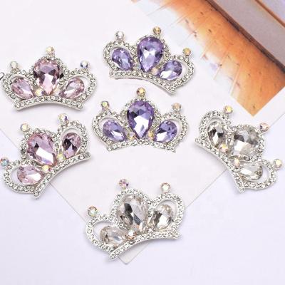 China New Flatback Alloy Fashion Crown Jewelry Rhinestone Buckle For Girl Dress Decoration for sale