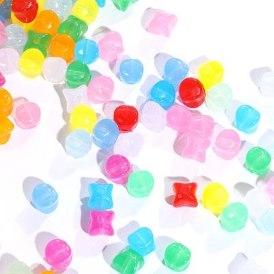 China Flatback New Product Special Shaped Candy Color Through Hole Beads Mix Color 10mm for sale