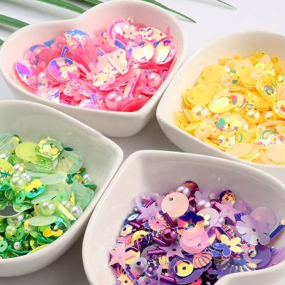 China Flatback Mix Shape Sewing Loose Sequins PVC With Single Hole Handmade Package for sale