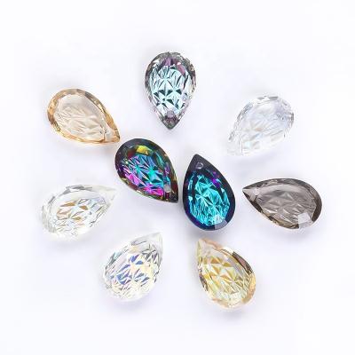 China New 9*14mm 12*19mm Pointback Drop Pointback Single Hole Relief Fancy Dangle Glass Rhinestones For Earring for sale