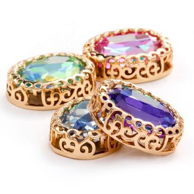 China Flatback K9 Oval Shape Crystal Glass Rhinestone With Nest Claw for sale