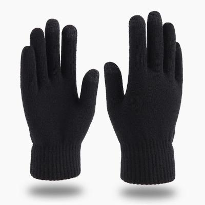 China 2022 Cheap Magic Touch Screen Jacquard Stretch Gloves Winter Warm Stretch Knitted Wool Gloves Acrylic Gloves for sale