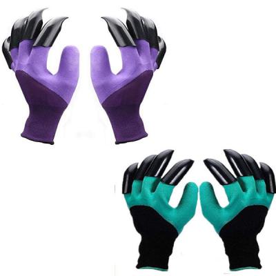 China Wholesale Anti-slip Double Gloves With Claws Gardening Gloves Claw Garden Gloves With 8 Claws For Digging Planting for sale