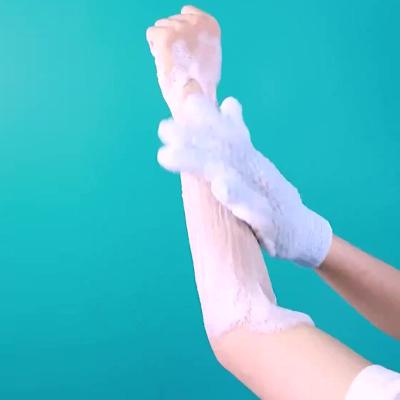 China EXFOLIATE Factory Hot Selling Wholesale Nylon Bath Gloves Exfoliating Exfoliating Gloves Strong Friction Towel for sale