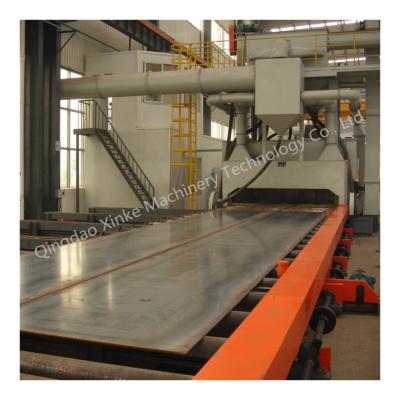 China Rust / Corrosion Inhibitor Steel Plate Preservation Line Roller Conveyor Pass-Through Type Shot Blasting and Painting Machine for sale