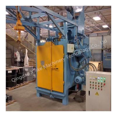 China Building Material Shops Hook Cleaning Machine Double hanger type shot blasting machine for sand casting irons or Aluminum extruded parts for sale