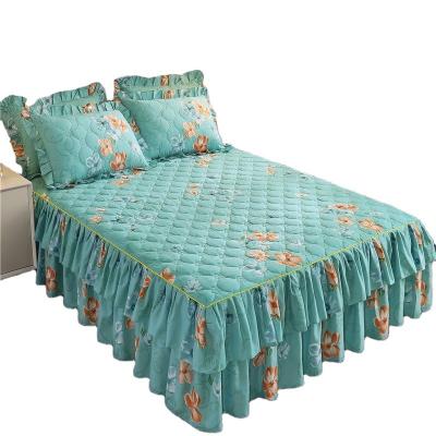 China Premium Eco-friendly Brushed Modern Home Set Polyester Bed Bedding Skirt Cover Bed Skirt for sale