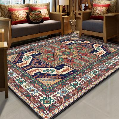 China Washable Ethnic Style Printed Rug Crystal Velvet Thickened Anti Slip Mat Living Room Bedroom Machine Wash Beckyg Large Size Carpet for sale